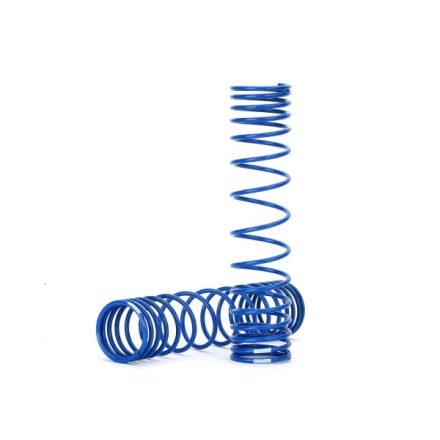 Traxxas Spring, shock, front (blue) (GTR) (progressive, 0.833 rate, white stripe) (2)