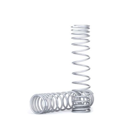 Traxxas Spring, shock, front (silver) (GTR) (progressive, 0.833 rate, white stripe) (2)
