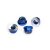 Traxxas Nuts, 5mm flanged nylon locking (aluminum, blue-anodized, serrated) (4)