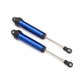   Traxxas Shocks, GTR, 134mm, aluminum (blue-anodized) (fully assembled w/o springs) (front, no threads) (2)