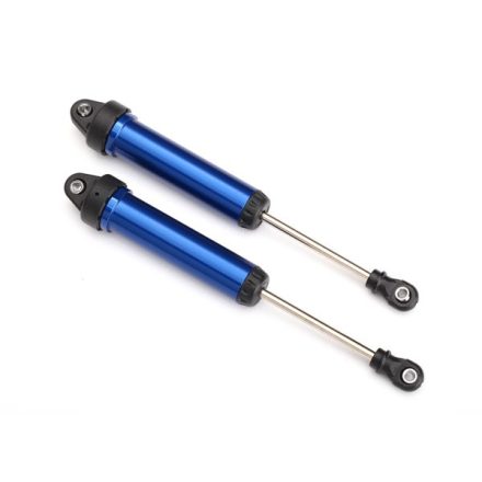 Traxxas Shocks, GTR, 134mm, aluminum (blue-anodized) (fully assembled w/o springs) (front, no threads) (2)