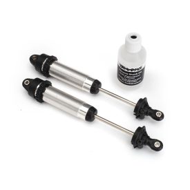   Traxxas Shocks, GTR, 139mm, silver aluminum (fully assembled w/o springs) (rear, threaded) (2)