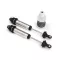 Traxxas Shocks, GTR, 139mm, silver aluminum (fully assembled w/o springs) (rear, threaded) (2)