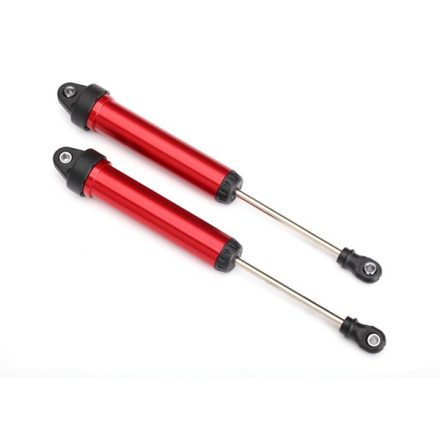 Traxxas Shocks, GTR, 160mm, aluminum (red-anodized) (fully assembled w/o springs) (rear, no threads) (2)