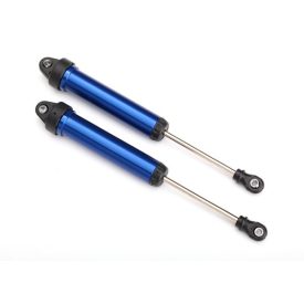   Traxxas Shocks, GTR, 160mm, aluminum (blue-anodized) (fully assembled w/o springs) (rear, no threads) (2)
