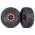 Traxxas Tires and wheels, assembled, glued (Desert Racer® wheels, black with orange beadlock, BFGoodrich® Baja KR3 tires) (2)