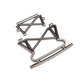   Traxxas  Bumper, front/ bumper support (satin black chrome-plated)