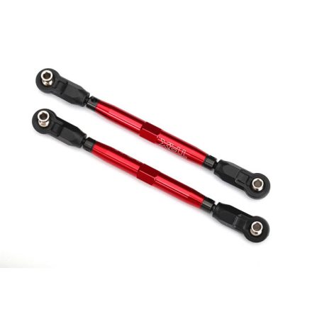 Traxxas Toe links, front, Unlimited Desert Racer® (TUBES red-anodized, 7075-T6 aluminum, stronger than titanium) (102mm) (2) (assembled with rod ends and hollow balls)/ aluminum wrench, 7mm (1)