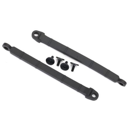 Traxxas Limit strap, rear suspension (2)/ 3x8 flat-head screw (4)