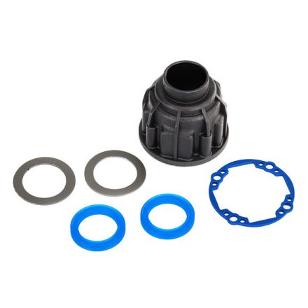 Traxxas Carrier, differential (front or center)/ x-ring gaskets (2)/ ring gear gasket/ 14.5x20 TW (2)