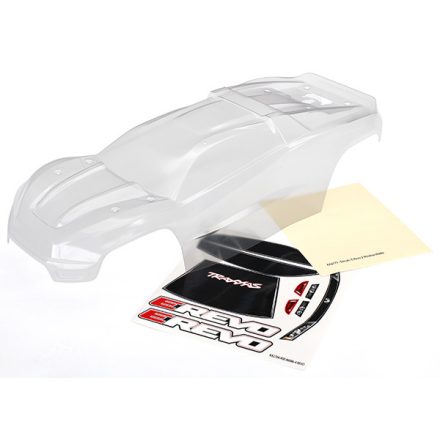Traxxas Body, E-Revo® (clear, requires painting)/ window, grille, lights decal sheet