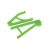 Traxxas Suspension arms, green, rear (left), heavy duty, adjustable wheelbase (upper (1)/ lower (1))