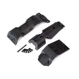   Traxxas  Skid plate set, front/ skid plate, rear/ 3x10 BCS (6)/ 3x30 BCS (1) (fits #8629 & 8630 bulkheads)