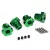 Traxxas Wheel hubs, splined, 17mm (green-anodized) (4)/ 4x5 GS (4), 3x14mm pin (4)