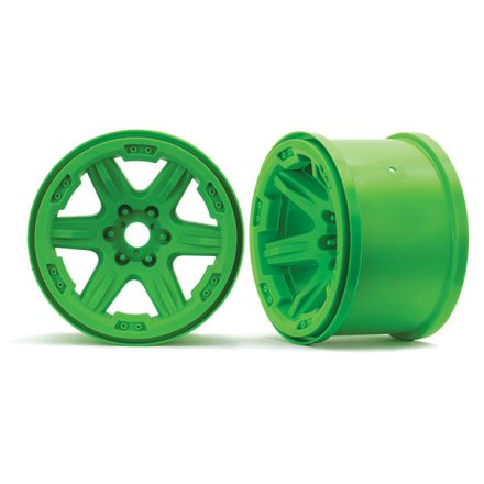 Traxxas Wheels, 3.8" (green) (2) (17mm splined)