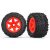 Traxxas Tires & wheels, assembled, glued (orange wheels, Talon EXT tires, foam inserts) (2) (17mm splined) (TSM rated)