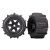 Traxxas Tires & wheels, assembled, glued (black 3.8" wheels, paddle tires, foam inserts) (2) (TSM rated)