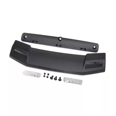 Traxxas Roof visor/ visor retainer/ visor lens (2)/ 2.6x6 BCS (3)/ 3x4 GS (4)