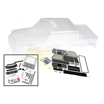 Traxxas Body, Mercedes-Benz® G 63® (clear, requires painting)/ decals/ window masks (includes grille, side mirrors, door handles, & windshield wipers)