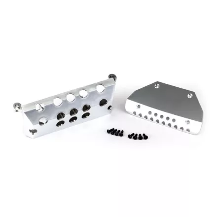Traxxas Skid plates, Mercedes-Benz® G 63®, front & rear (satin-plated finish)/ 3x10 CCS (4)/ 3x10 BCS (4)