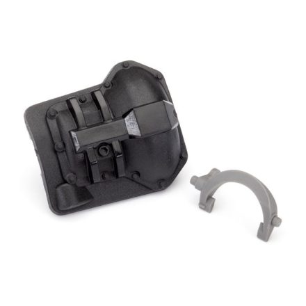 Traxxas Differential cover, TRX-6™ rear (black)/ T-lock fork (grey)