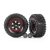 Traxxas Tires and wheels, assembled, glued (2.2" black Mercedes-Benz® G 63® wheels, Canyon RT 4.6x2.2" tires) (2)/ center caps (2)/ beadlock rings (2) (requires #8255A extended stub axle)