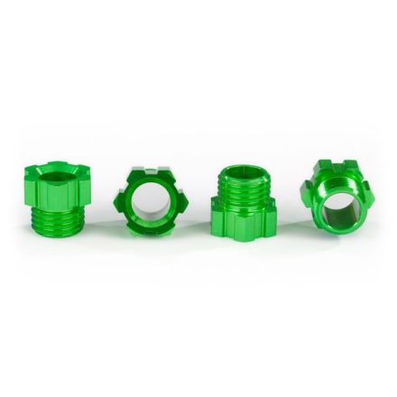 Traxxas Stub axle nut, aluminum (green-anodized) (4)