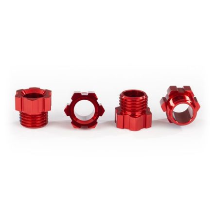 Traxxas Stub axle nut, aluminum (red-anodized) (4)