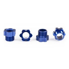 Traxxas Stub axle nut, aluminum (blue-anodized) (4)
