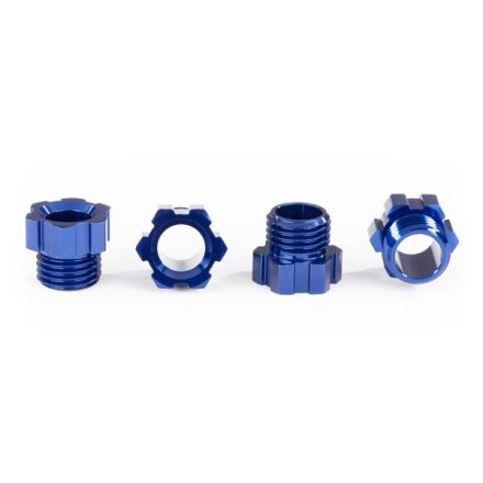 Traxxas Stub axle nut, aluminum (blue-anodized) (4)