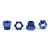 Traxxas Stub axle nut, aluminum (blue-anodized) (4)
