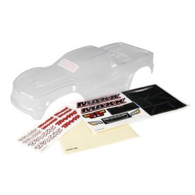   Traxxas Body, Maxx® (clear, requires painting)/ window masks/ decal sheet
