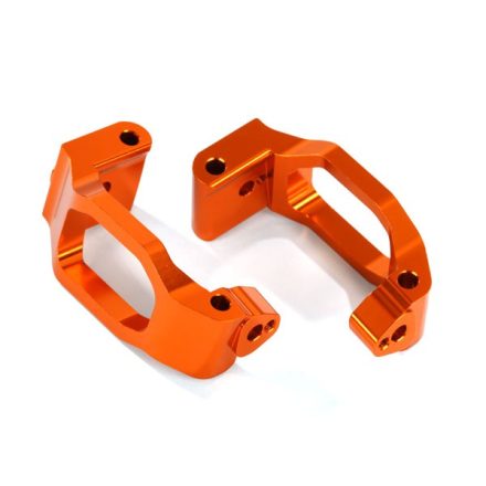 Traxxas Caster blocks (c-hubs), 6061-T6 aluminum (orange-anodized), left & right/ 4x22mm pin (4)/ 3x6mm BCS (4)/ retainers (4)