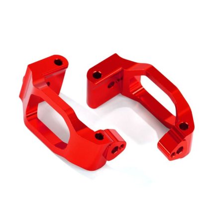Traxxas Caster blocks (c-hubs), 6061-T6 aluminum (red-anodized), left & right/ 4x22mm pin (4)/ 3x6mm BCS (4)/ retainers (4)