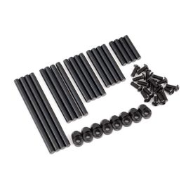   Traxxas Suspension pin set, complete (hardened steel), 4x64mm (4), 4x22mm (4), 4x38mm (4), 4x33mm (4), 4x47mm (4)/ 3x8mm BCS (14)/ 3x6mm BCS (4)/ retainers (8)