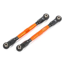   Traxxas Toe links, front (TUBES orange-anodized, 7075-T6 aluminum, stronger than titanium) (88mm) (2)/ rod ends, rear (4)/ rod ends, front (4)/ aluminum wrench (1)