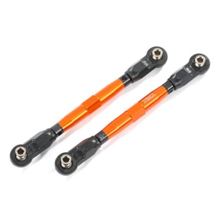 Traxxas Toe links, front (TUBES orange-anodized, 7075-T6 aluminum, stronger than titanium) (88mm) (2)/ rod ends, rear (4)/ rod ends, front (4)/ aluminum wrench (1)