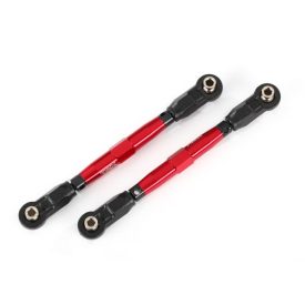   Traxxas Toe links, front (TUBES red-anodized, 7075-T6 aluminum, stronger than titanium) (88mm) (2)/ rod ends, rear (4)/ rod ends, front (4)/ aluminum wrench (1)