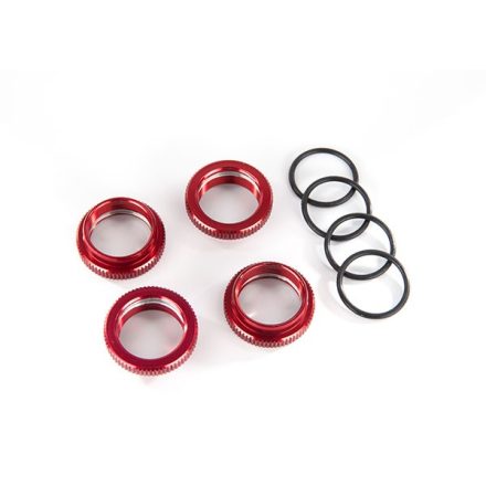 Traxxas Spring retainer (adjuster), red-anodized aluminum, GT-Maxx® shocks (4) (assembled with o-ring)