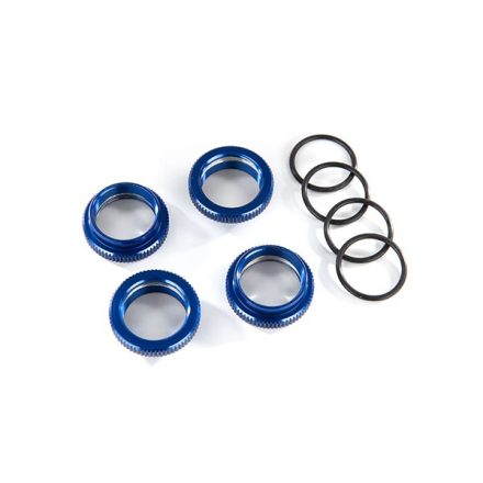 Traxxas Spring retainer (adjuster), blue-anodized aluminum, GT-Maxx® shocks (4) (assembled with o-ring)