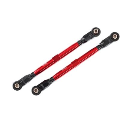 Traxxas Toe links, front (TUBES red-anodized, 6061-T6 aluminum) (2) (for use with #8995 WideMaxx™ suspension kit)