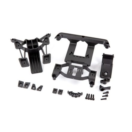 Traxxas Body mounts, front & rear/ 3x12mm CS (4)/ 3x12mm shoulder screw (2)/ 3x10mm flat-head machine screw (6)/ 3x12mm BCS (1)