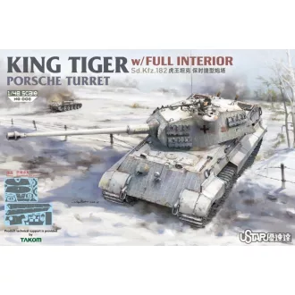   U-Star King Tiger Porsche Turret With Full Interior harckocsi makett