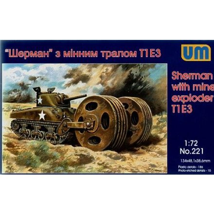 Unimodels Sherman with mine exploder T1E3 makett