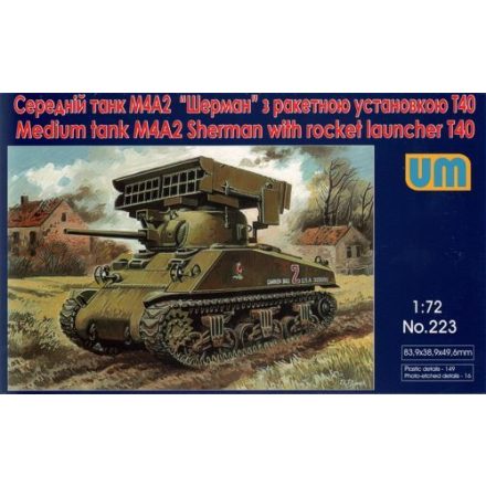 Unimodels Tank M4A2 with T40 rocket launcher makett