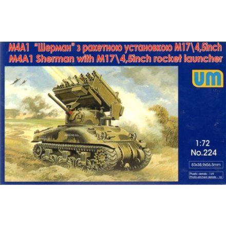 Unimodels Tank M4A1 w. M17/4,5inch rocket launcher makett
