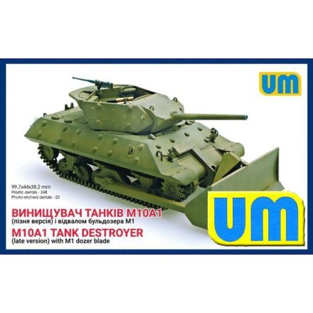 Unimodels M10A1 tank destroyer (late) with M1 dozer blade makett