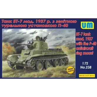   Unimodels BT-7 tank mod.1937 with the P-40 antiaircraft ring mount repülő makett