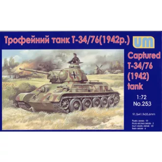 Unimodels T-34-76 WW2 captured tank, 1942 harcjármű makett