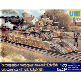 Unimodels Tank carrier car with Pz.Kpfw. 38(t) makett